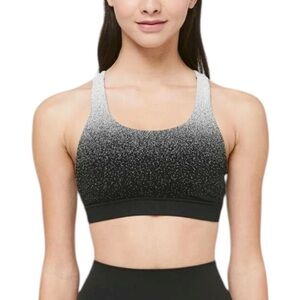 LULULEMON ATHLETICA Energy Bra in Ombre Speckle Stop Jacquard Black/White